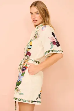 Alemais Meagan Mini Shirt Dress Multi Size AU 10 for rent on The Volte - image 3