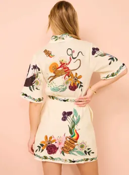 Alemais Meagan Mini Shirt Dress Multi Size AU 14 for rent on The Volte - image 4