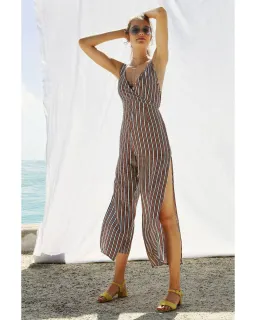 Sir the Label Zoe Jumpsuit Stripe Print Size AU 12 for rent on The Volte - image 4