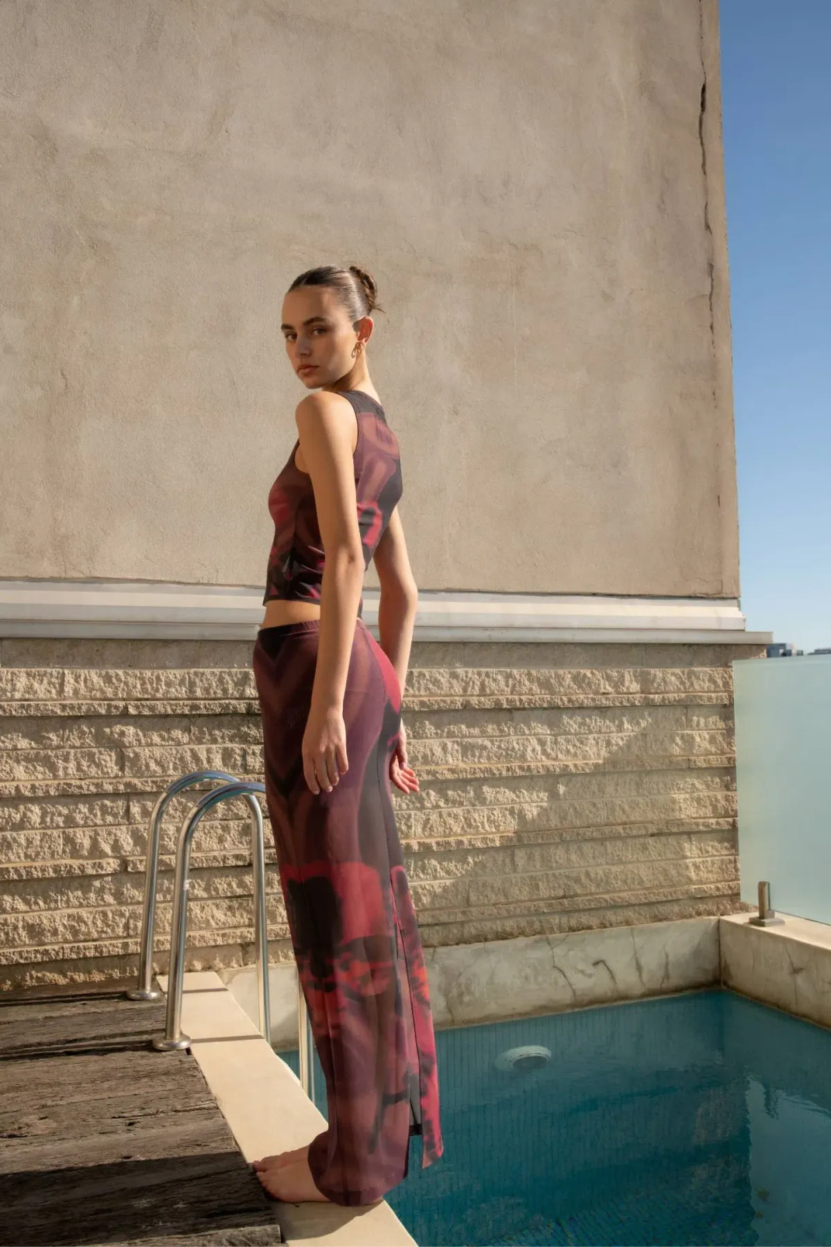 With Harper Lu Mesh Tank & Maxi Skirt Deep Orchid Size M / Au 10 - Image 4