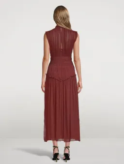 Shona Joy Midi Dress Burgundy Red for rent on The Volte - image 3