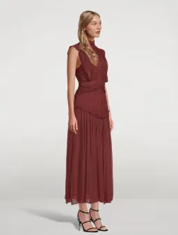Shona Joy Midi Dress Burgundy Red for rent on The Volte - image 2
