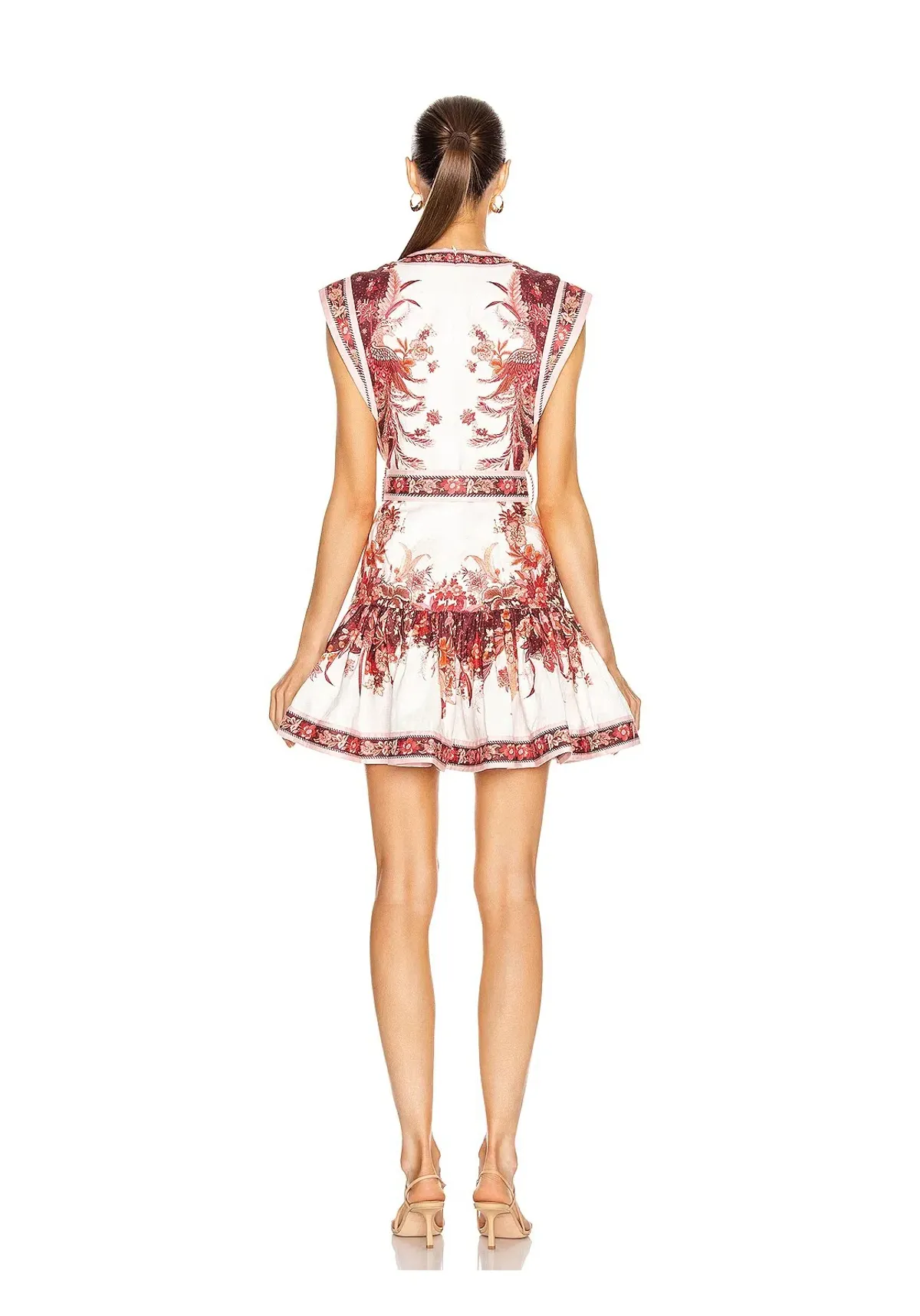 Zimmermann Wavelength Fluted Mini Dress Red Phoenix Size 2 / AU 12 - Image 3