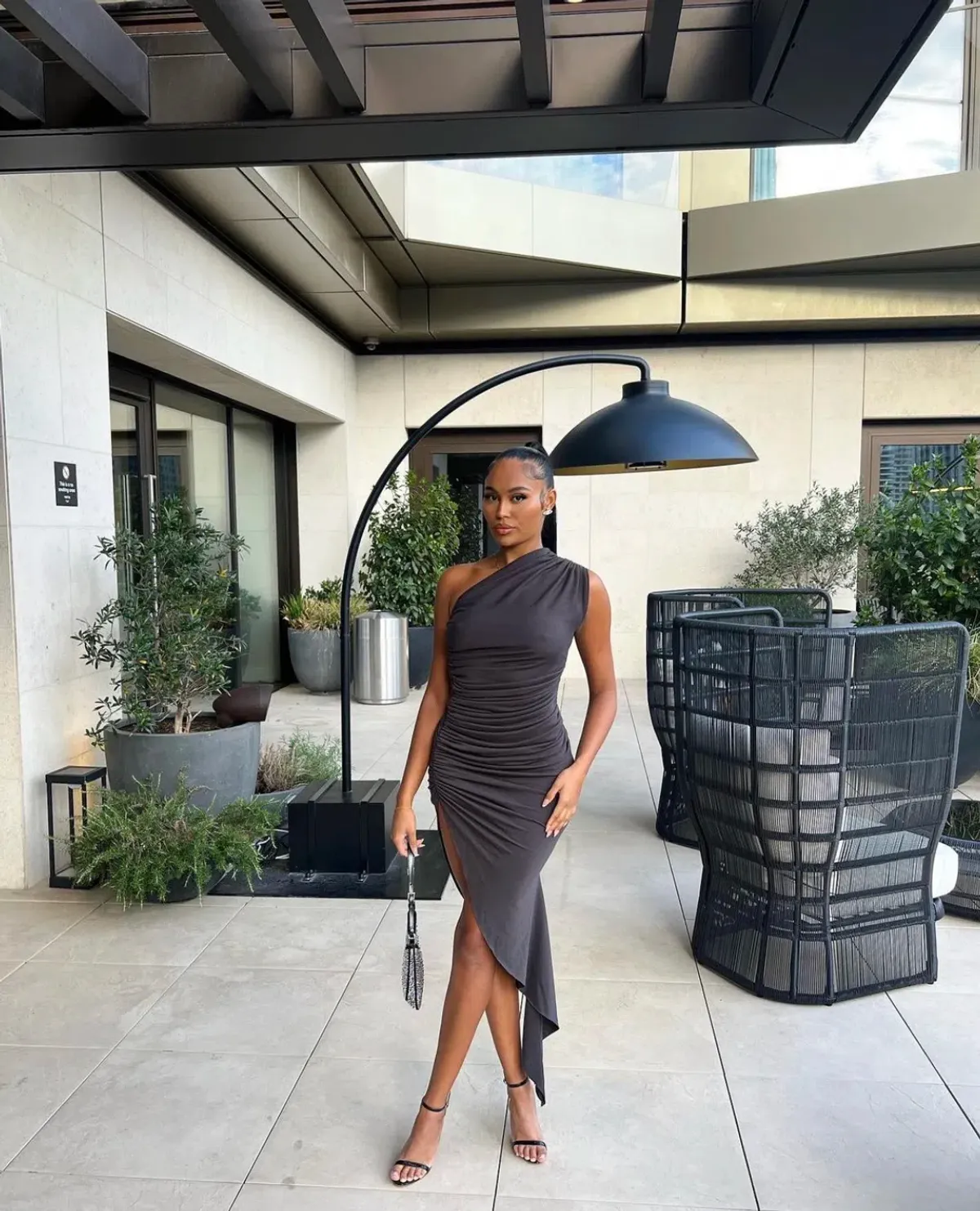 Coucoo Pasu Assymetric Java Dress Grey Size S/ AU 8 - Image 1