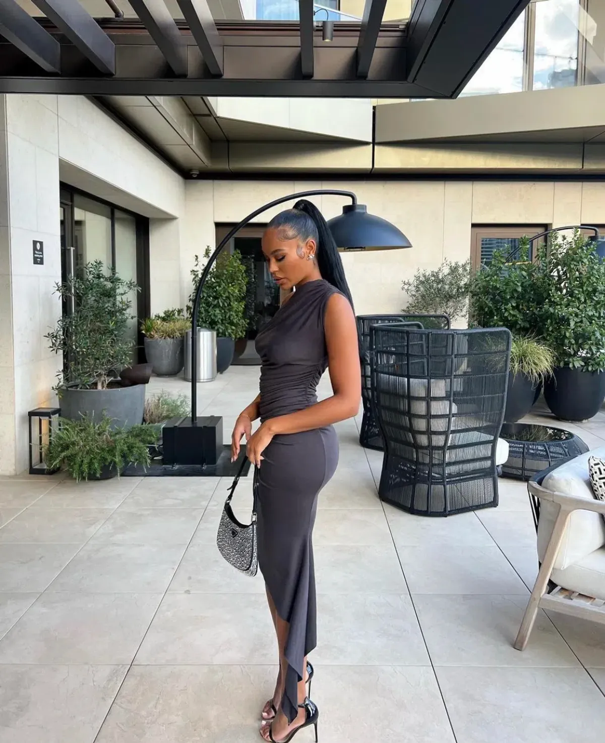 Coucoo Pasu Assymetric Java Dress Grey Size S/ AU 8 - Image 2