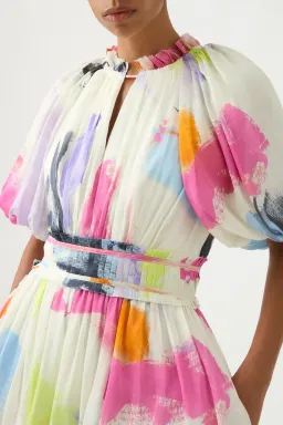 Aje Elysium Blouson Midi Dress Multi Size 16 for rent on The Volte - image 3