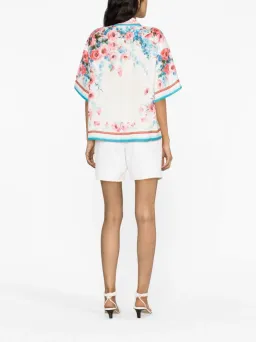 Zimmermann The Halcyon Oversized Shirt in Pink/Blue Floral Size 0/Au 8 for rent on The Volte - image 2