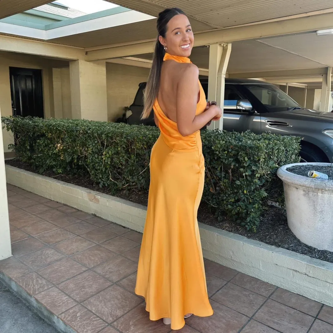 Sheike Venus Maxi Dress Orange Size 8 for rent on The Volte - main image