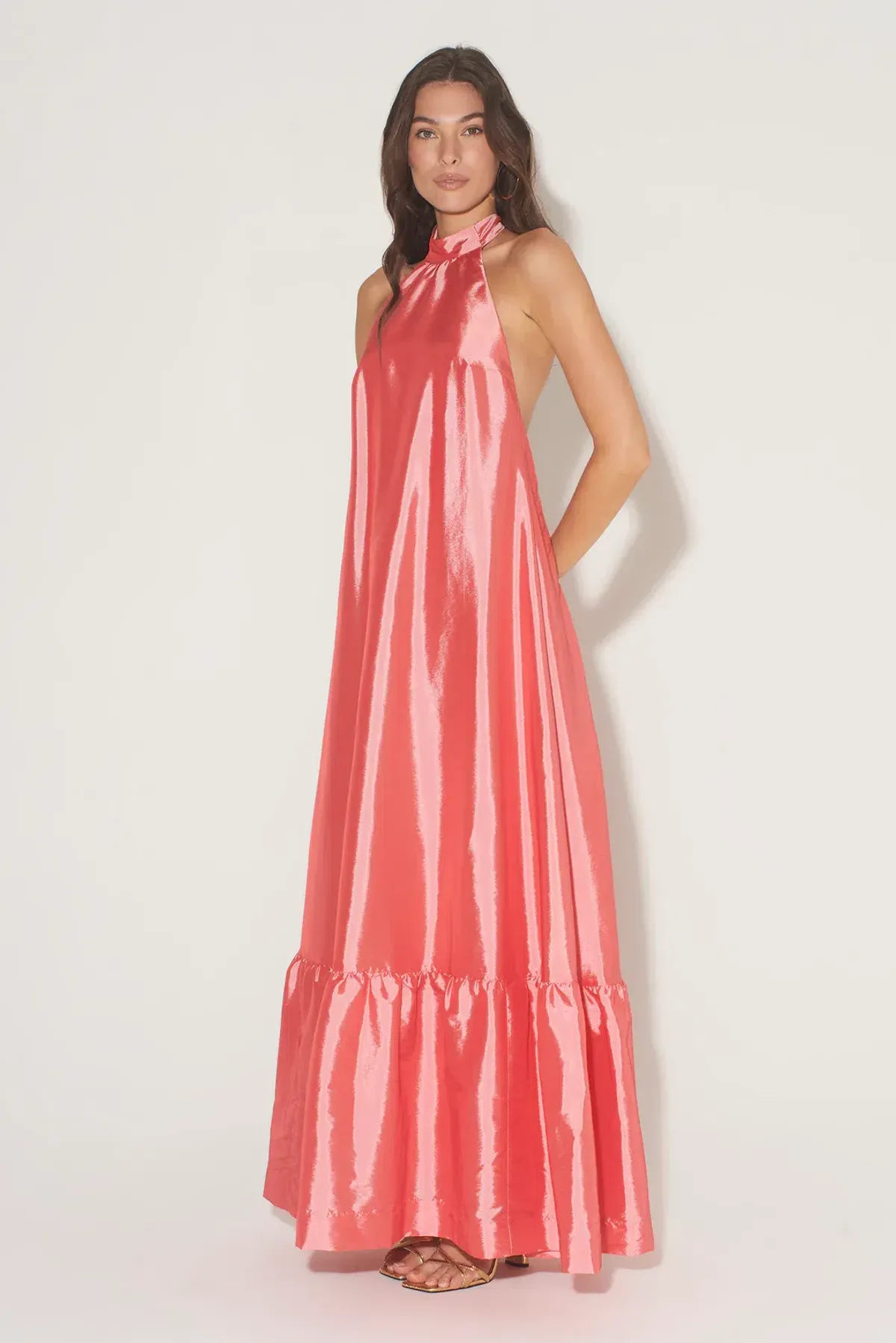 Hansen & Gretel Gateau Gown in Watermelon Pink Size S / AU 8 - Image 2