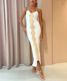 By Johnny Caprera Knit Midi Dress in Ivory Bone Size XS / AU 6 for rent on The Volte - image 1