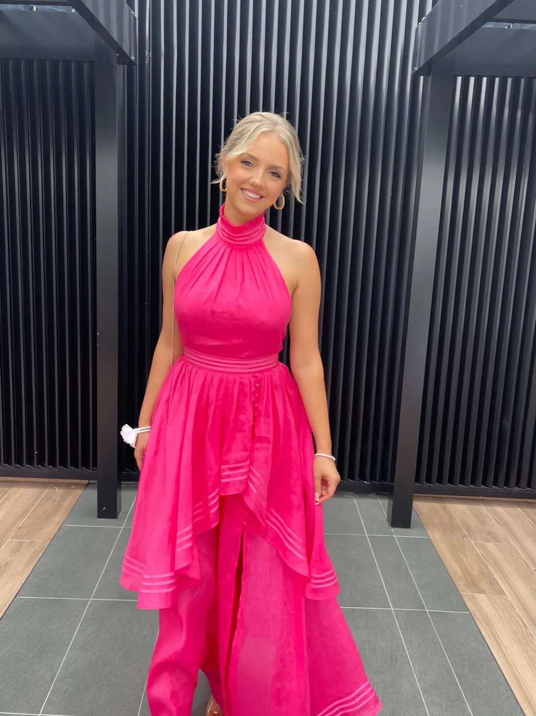 Aje Sienna Maxi Dress Pink Size 8 for rent on The Volte - main image