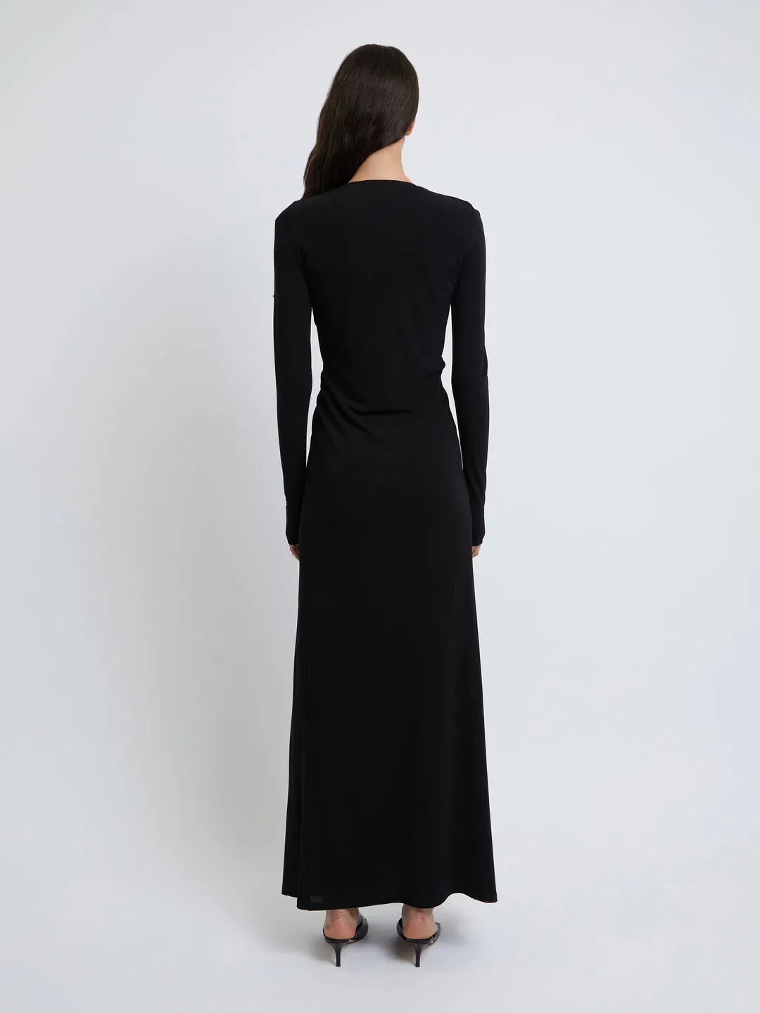 Christopher Esber Arced Palm Long Sleeve Dress Black Size 6 for rent on The Volte - main image
