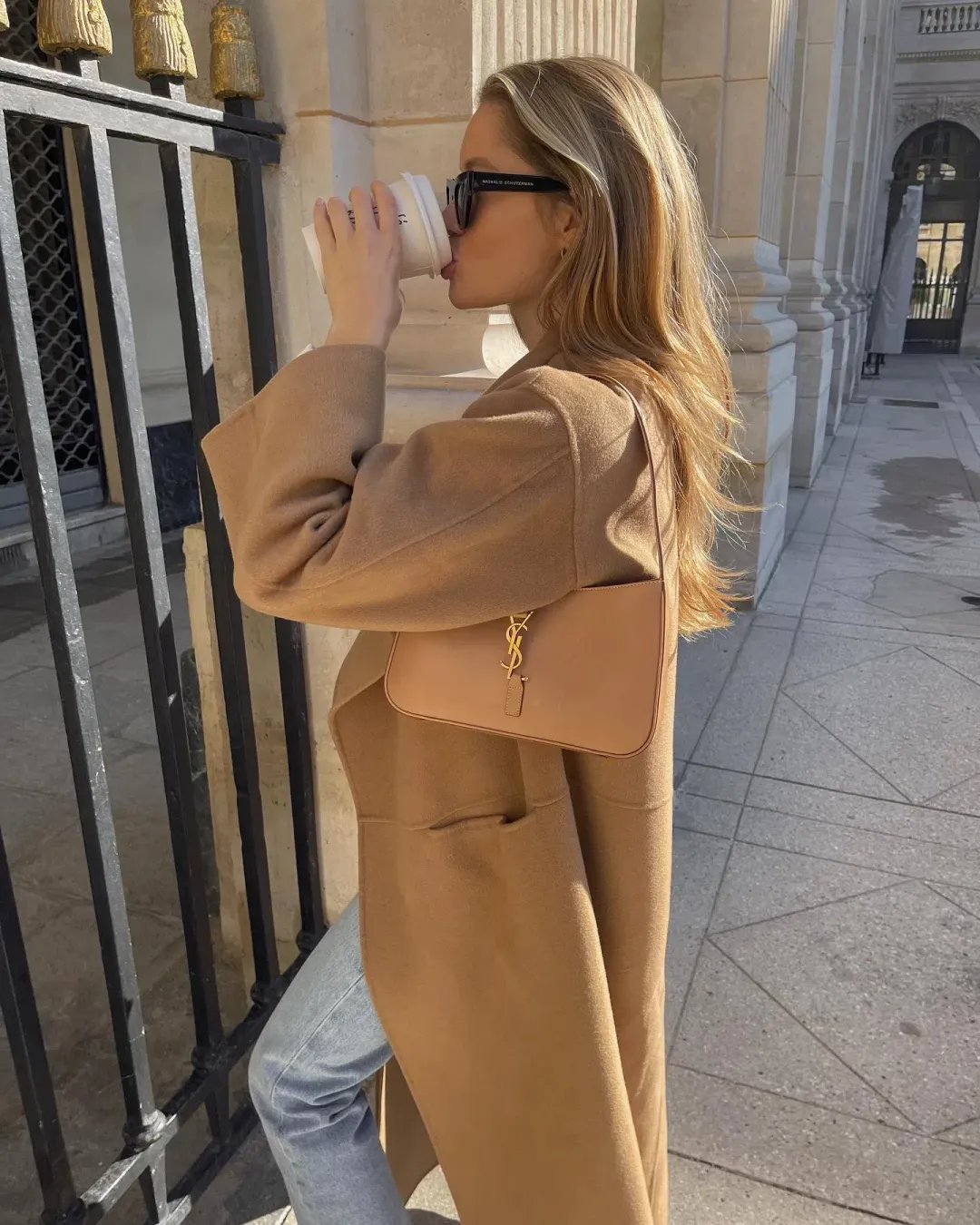 Saint Laurent Le 5 À 7 Leather Shoulder Bag Brown for rent on The Volte - main image