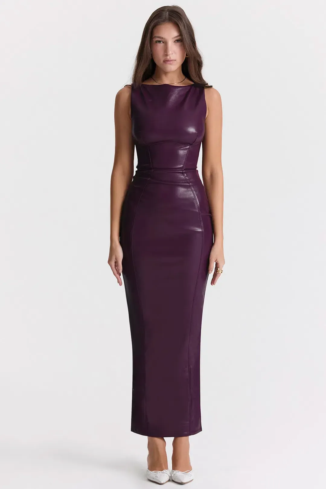 House of CB Sahara Dress in Merlot Size AU 8 for rent on The Volte - main image