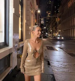 16arlington Solarium Open-back Sequined Stretch-tulle Mini Dress Smoke Sequin Size AU 6 for rent on The Volte - image 3