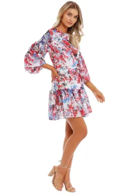Sofia Irina Tiered Mini Balloon Dress in Spring Flora Size AU 14 for rent on The Volte - image 3