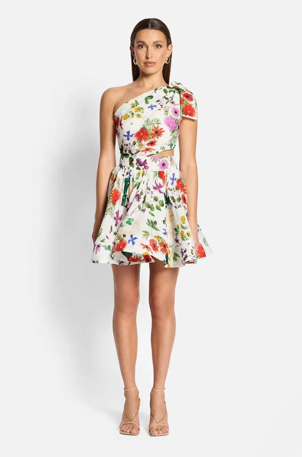 Sofia the Label Birdie One Shoulder Mini Dress Multi Size AU 8 - Image 1