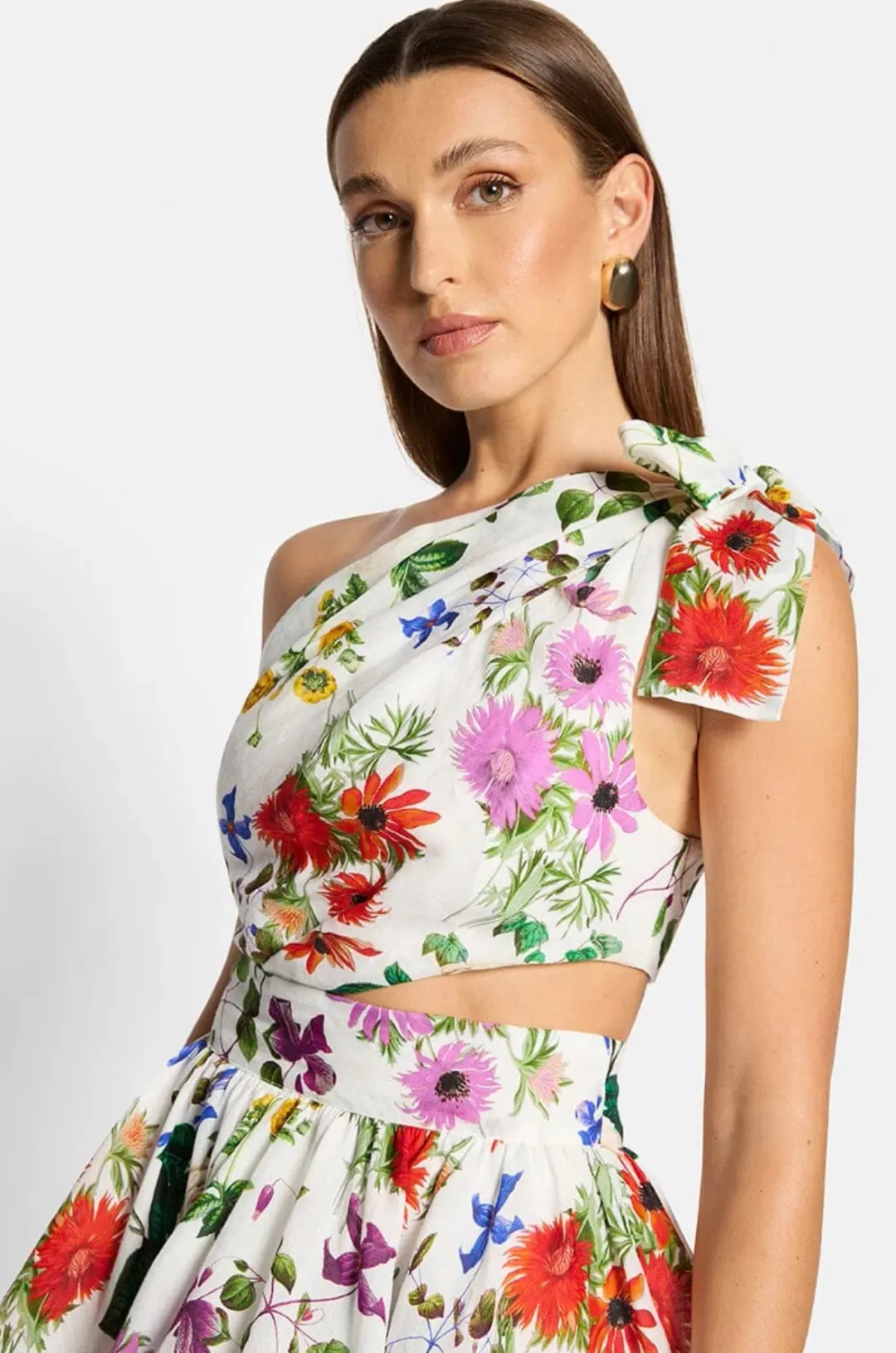 Sofia the Label Birdie One Shoulder Mini Dress Multi Size AU 8 for rent on The Volte - main image