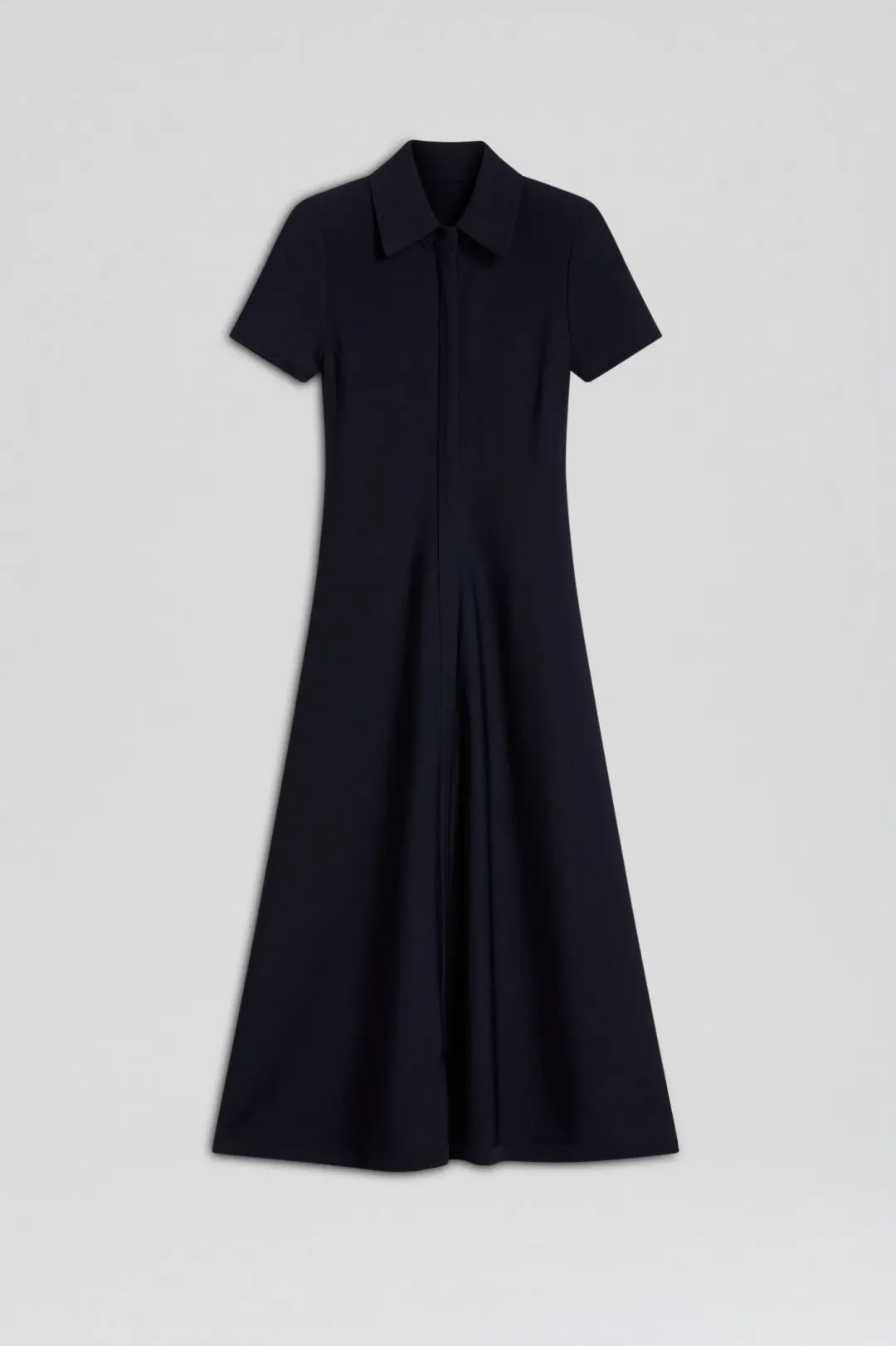 Scanlan Theodore Crepe Knit Zip Shirt Dress in Navy Size M / AU 10 for rent on The Volte - main image