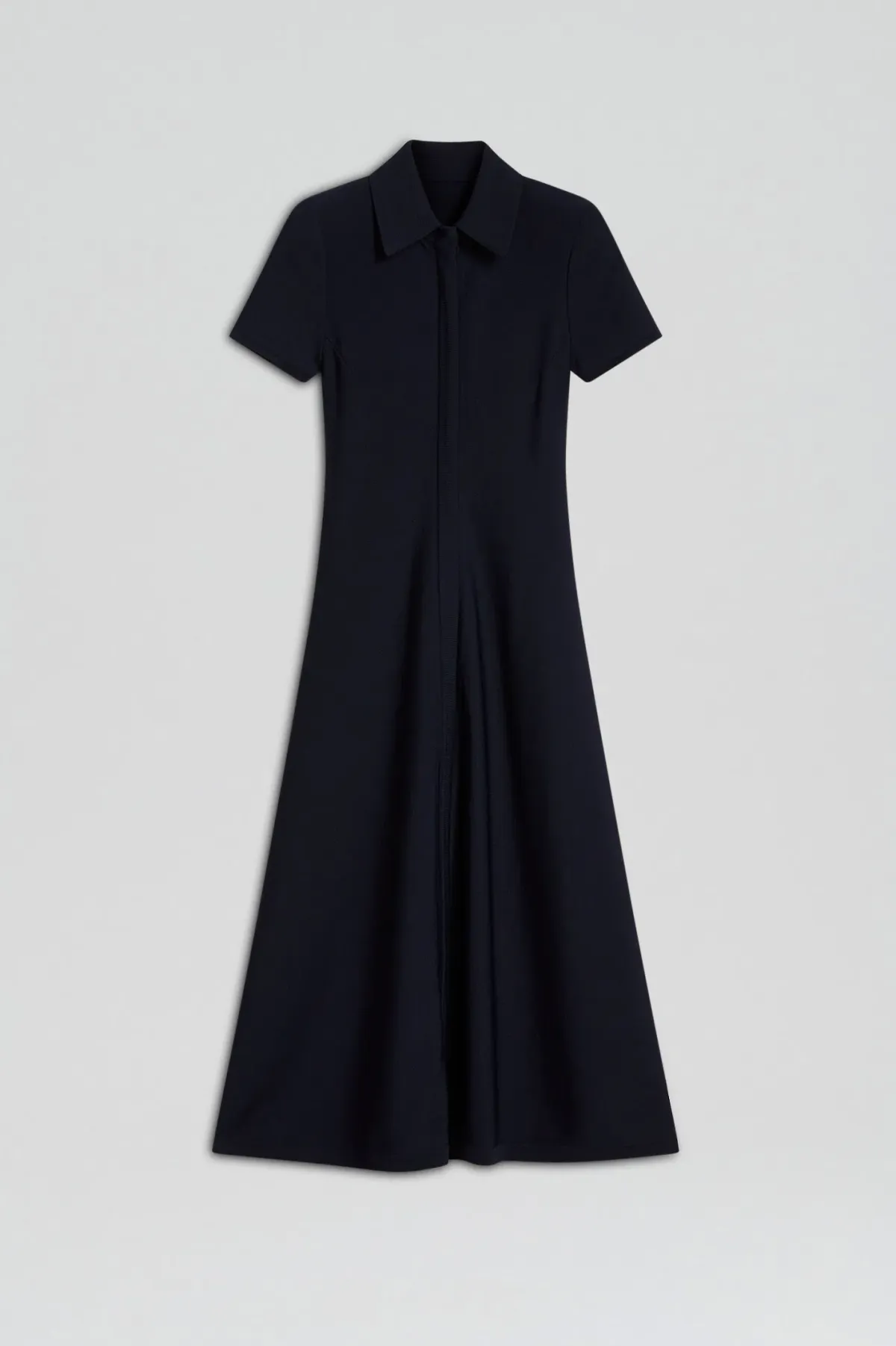 Scanlan Theodore Crepe Knit Zip Shirt Dress in Navy Size M / AU 10 - Image 3
