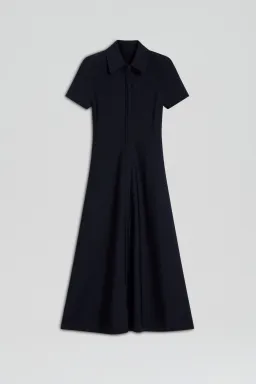 Scanlan Theodore Crepe Knit Zip Shirt Dress in Navy Size M / AU 10 for rent on The Volte - image 3