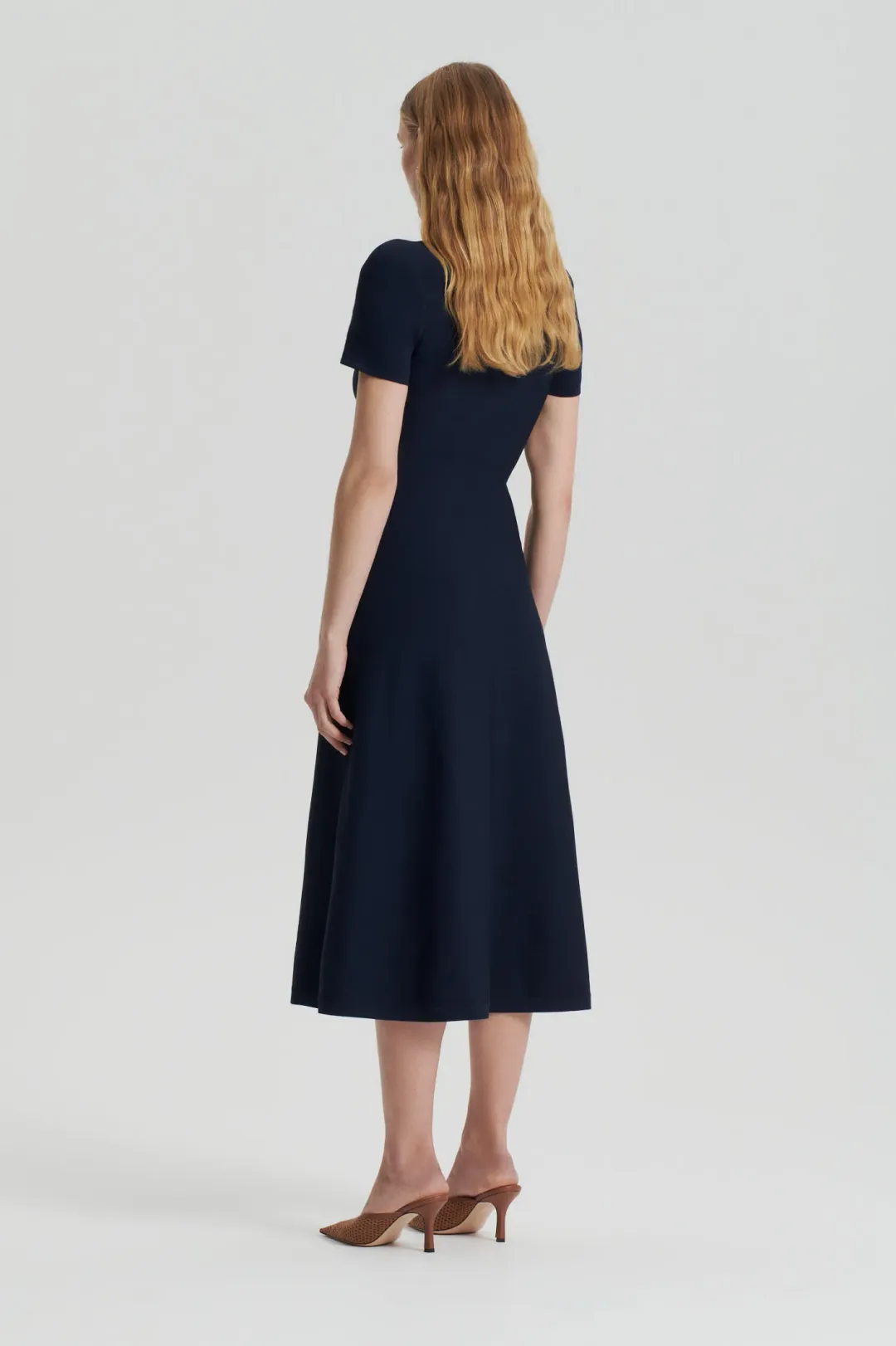 Scanlan Theodore Crepe Knit Zip Shirt Dress in Navy Size M / AU 10 for rent on The Volte - main image