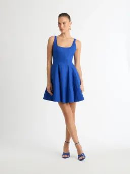 Sheike Santorini Linen Mini Dress Blue Size 14 for rent on The Volte - image 1