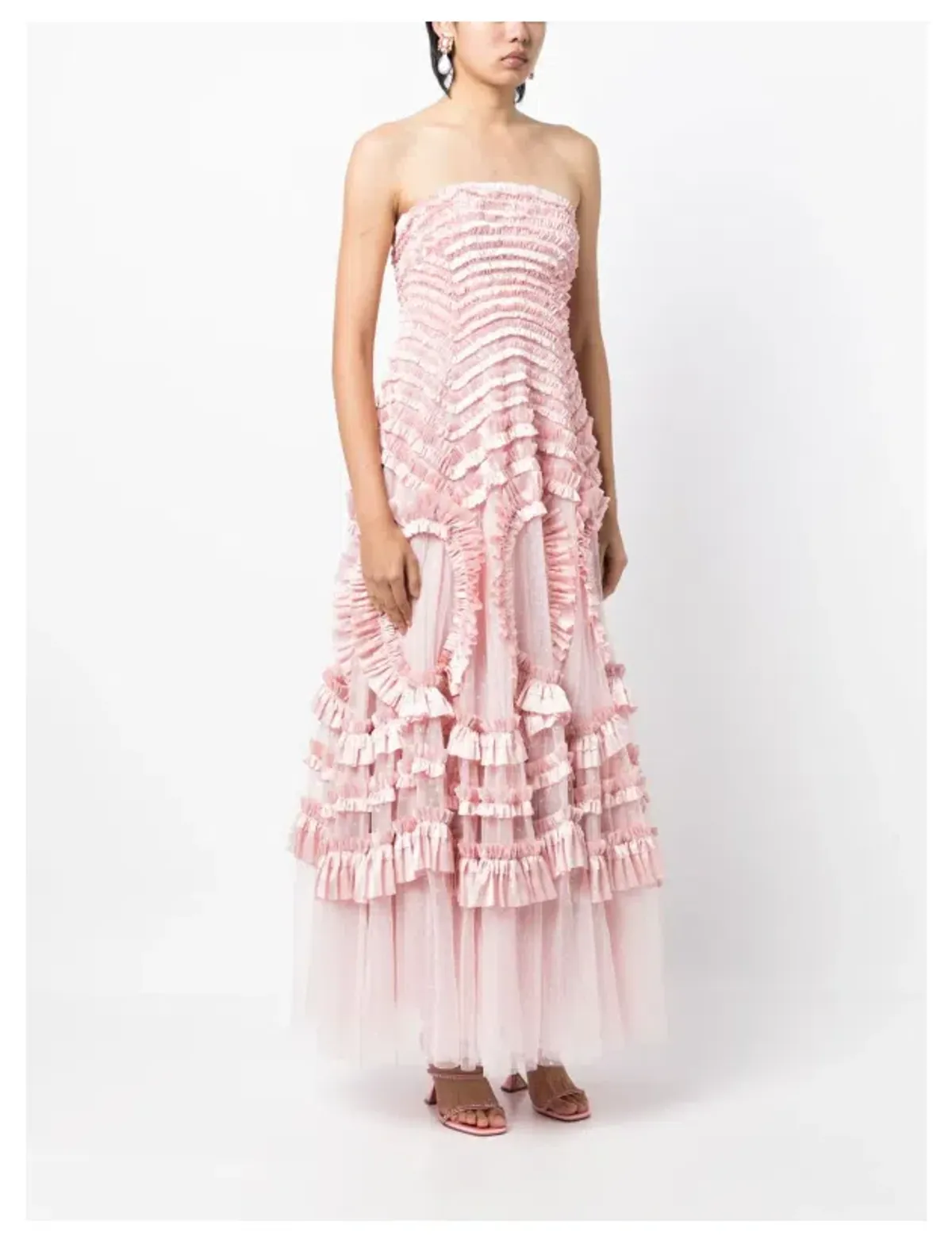 Needle and Thread Pink Strapless Ruffle-Detail Dress Size 10 - Image 2