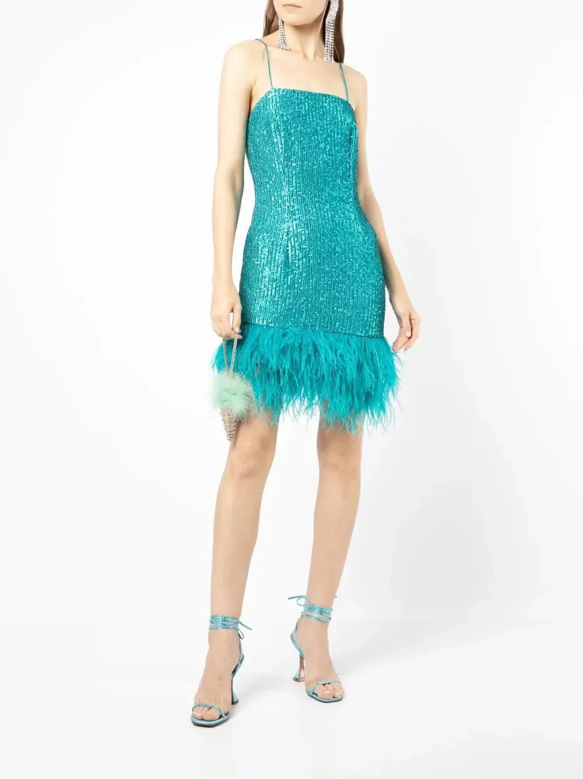 Rebecca Vallance Missing Hours Mini Dress Turquoise Size 10 - Image 1