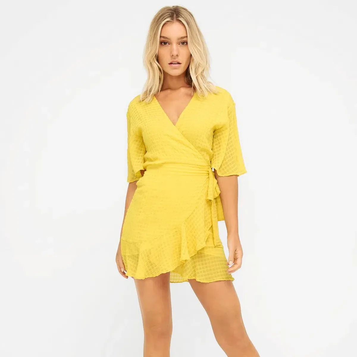 Sheike Glory Mini Dress Sunshine Yellow Size 6 - Image 1