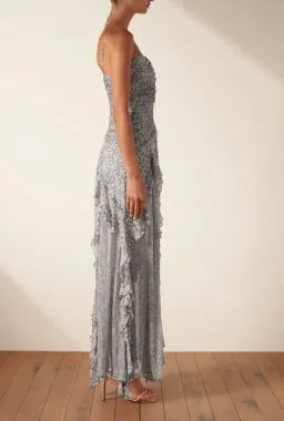 Shona Joy Candice Ruched Frill Maxi Dress Print Size 6 for rent on The Volte - image 3