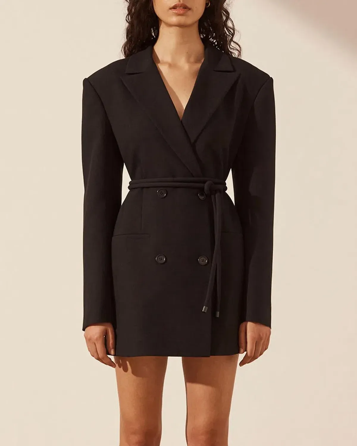 Shona Joy Irena Blazer Mini Dress Black Size 8 - Image 2