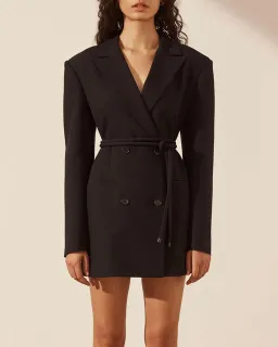 Shona Joy Irena Blazer Mini Dress Black Size 8 for rent on The Volte - image 2