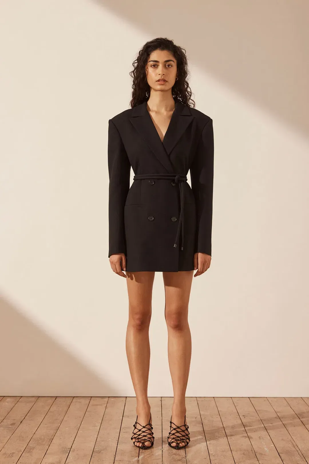 Shona Joy Irena Blazer Mini Dress Black Size 8 for rent on The Volte - main image