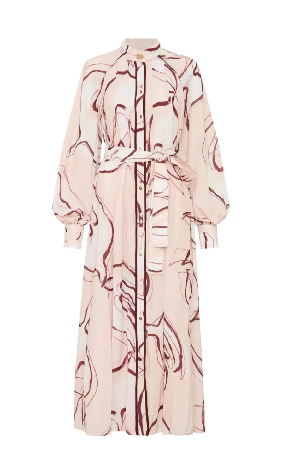 Aje Beatrice Pleated Midi Dress Whimsical Dove Print Size 12 for rent on The Volte - main image