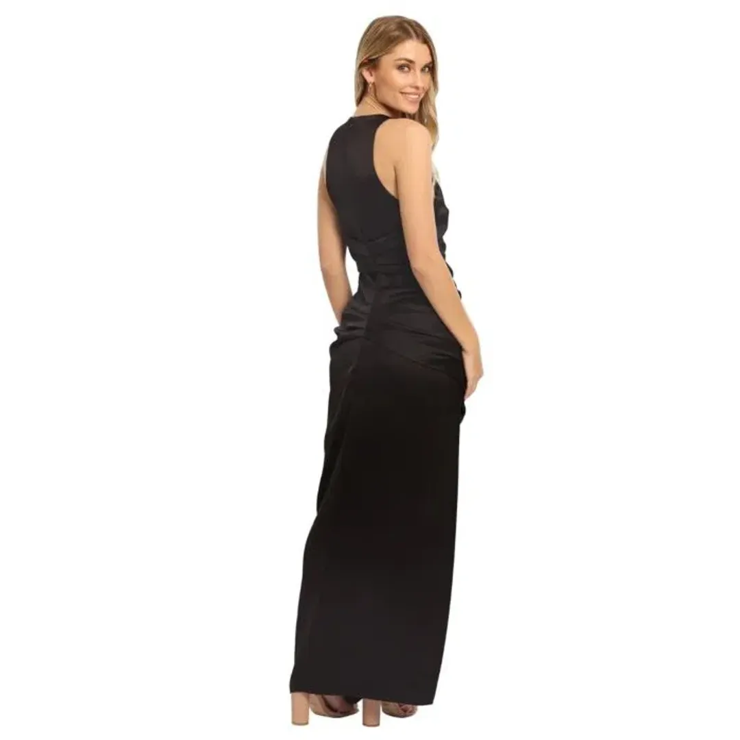 Camilla and Marc Selar Draped Dress Black Size 6 for rent on The Volte - main image