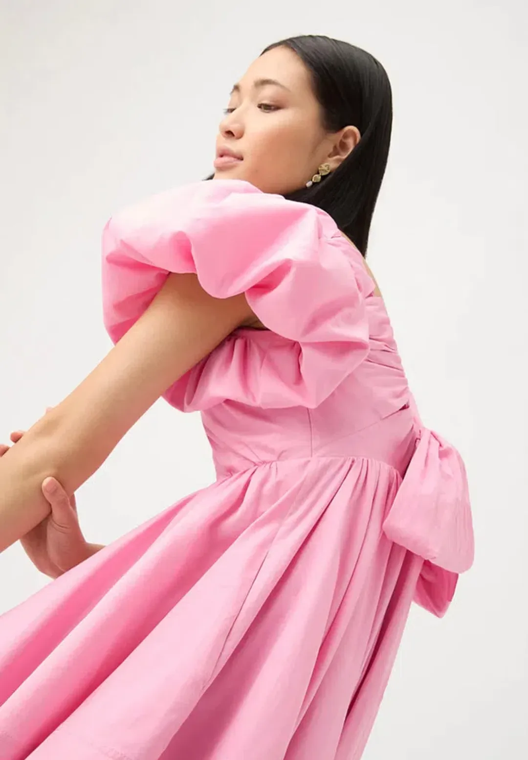 Aje Gretta Bow Back Mini Dress Ballet Pink Size 8 for rent on The Volte - main image