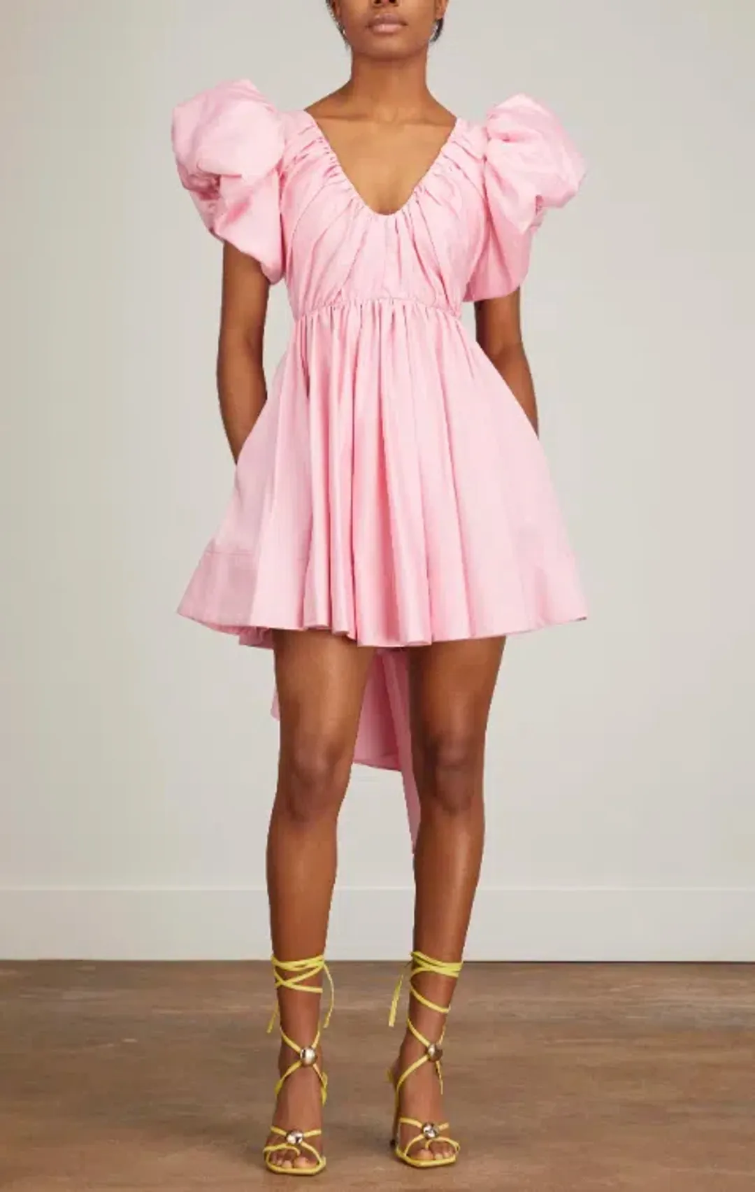 Aje Gretta Bow Back Mini Dress Ballet Pink Size 8 for rent on The Volte - main image