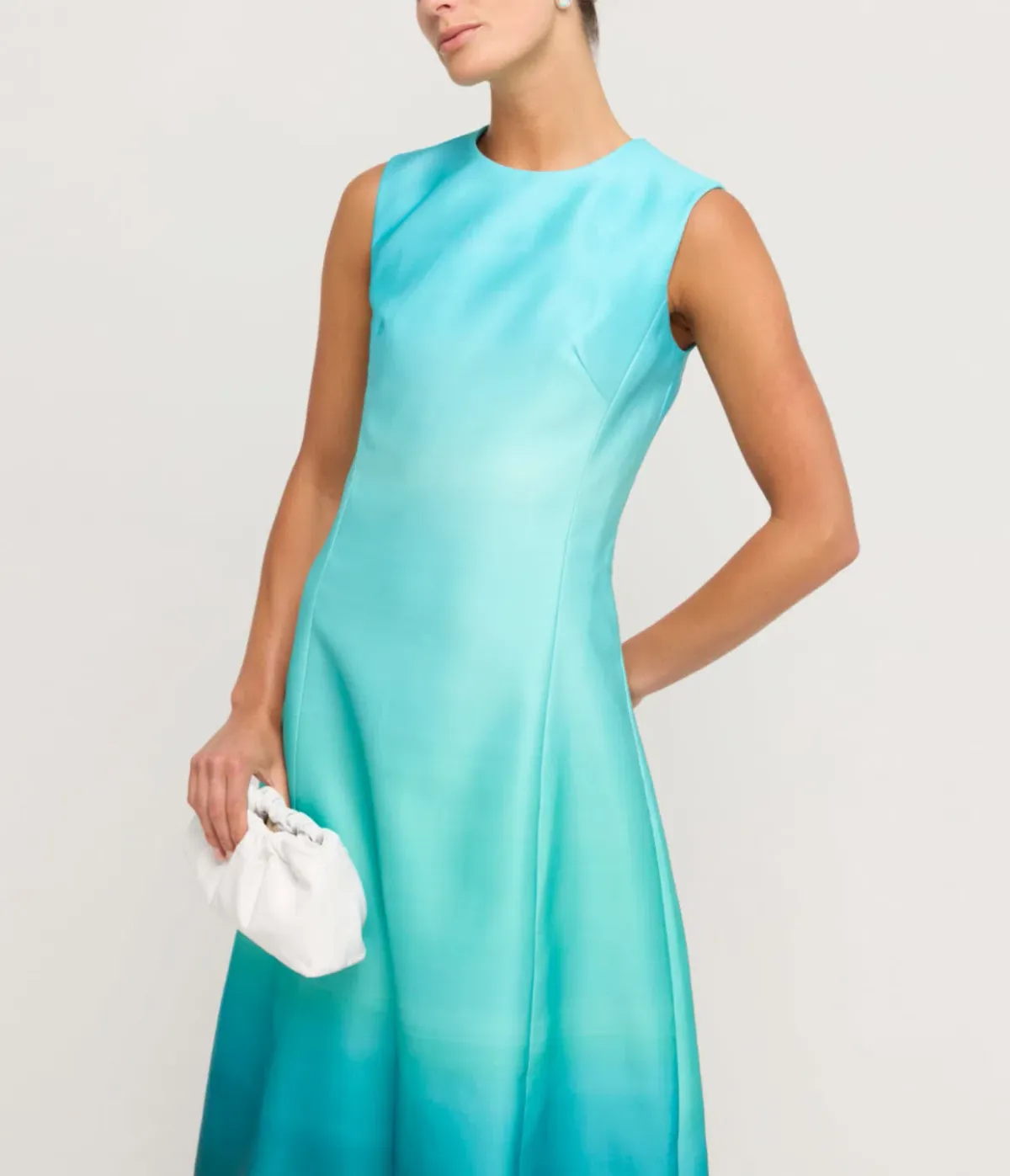 Leo Lin Cleo Sleeveless Midi Dress in Ombre Aqua Size 6 - Image 2