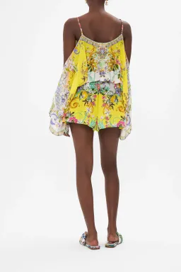 Camilla Franks Drop Shoulder Playsuit Caterina Spritz Yellow Size M / AU 12 for rent on The Volte - image 3