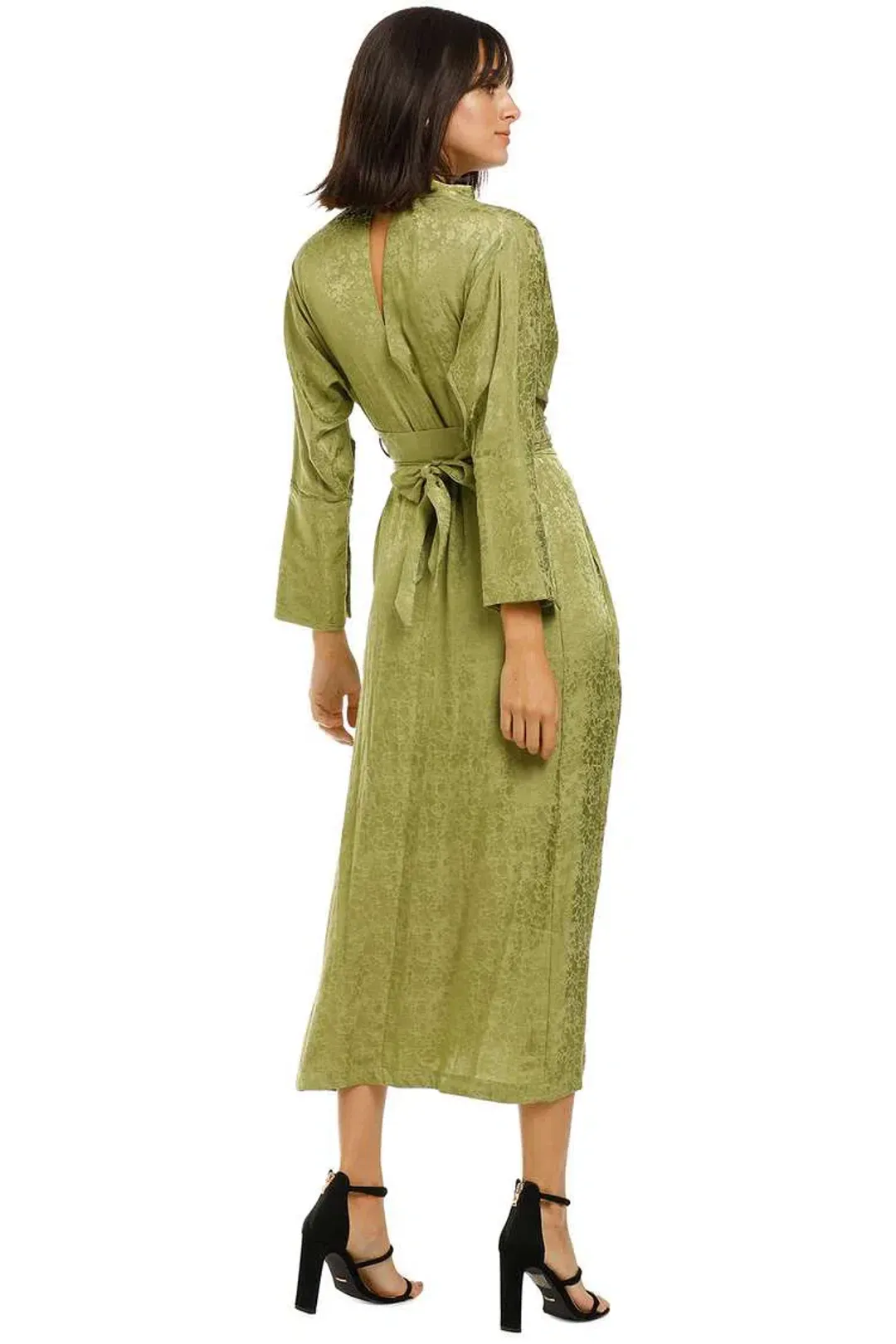 KITX Slink Shirt Midi Dress in Olive Size 14 for rent on The Volte - main image