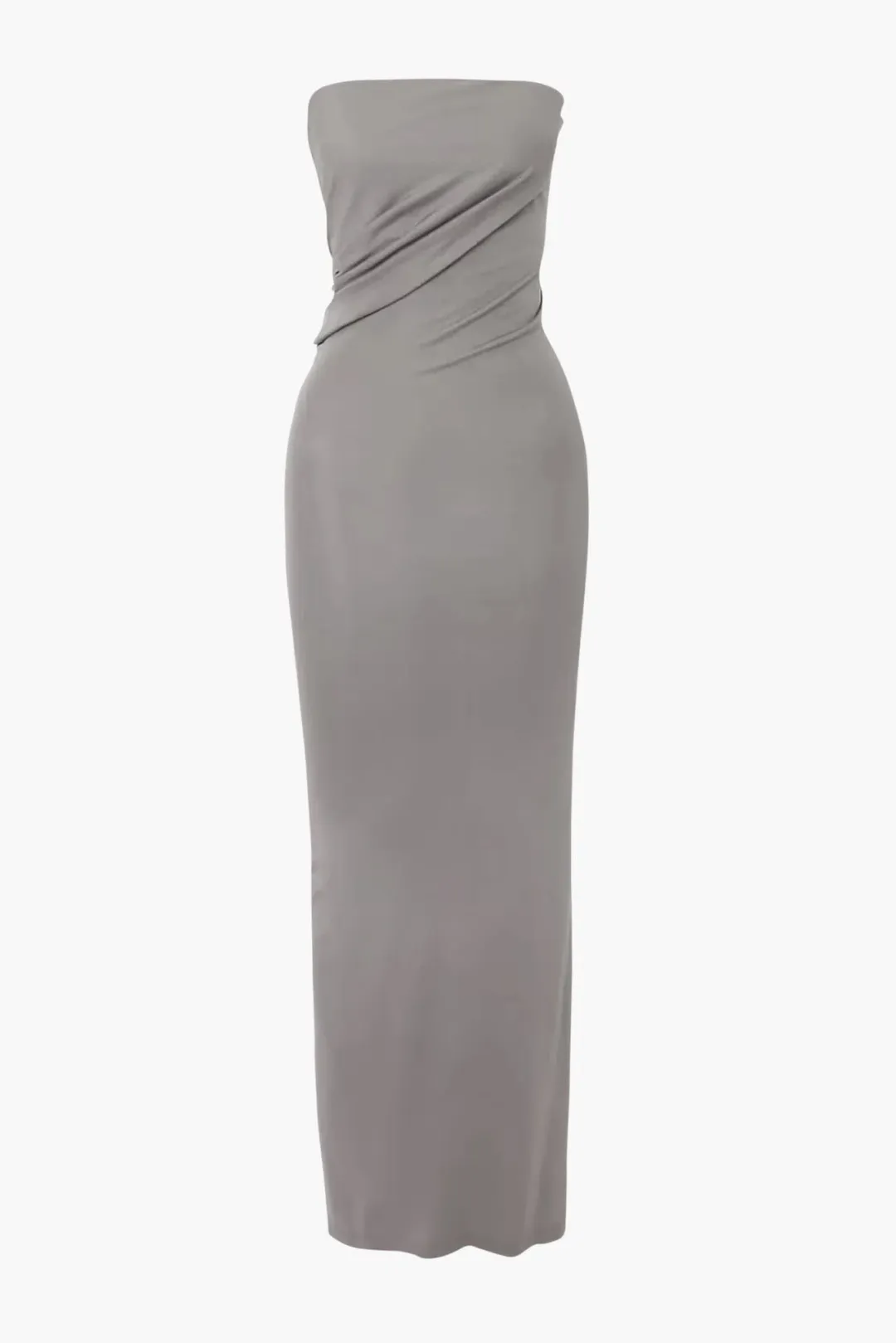 Christopher Esber Strapless Ruched Dress Grey Size 10 for rent on The Volte - main image