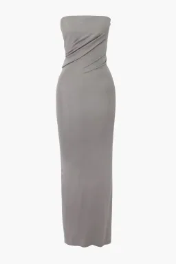 Christopher Esber Strapless Ruched Dress Grey Size 10 for rent on The Volte - image 2