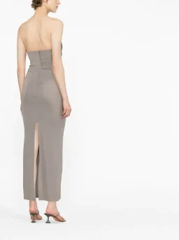 Christopher Esber Strapless Ruched Dress Grey Size 10 for rent on The Volte - image 4