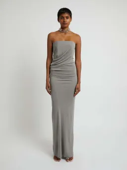 Christopher Esber Strapless Ruched Dress Grey Size 10 for rent on The Volte - image 1