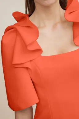 Acler Gwynne Dress in Tangerine Size 6 for rent on The Volte - image 2