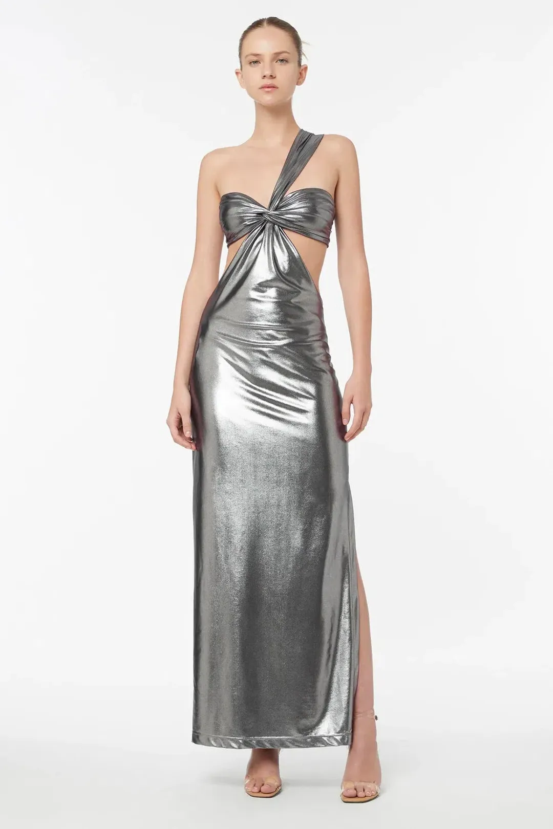 Manning Cartell She’s Super Sonic Gown Silver Size 10 for rent on The Volte - main image