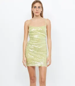 Bec & Bridge Venus Sequin Mini Dress Yellow Size 10 for rent on The Volte - image 4