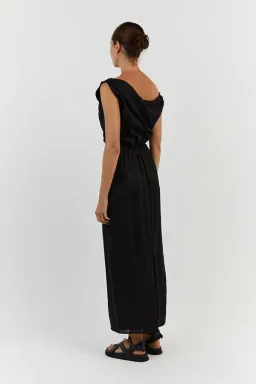 Dissh Cass Black Linen Asym Midi Dress Size 12 for rent on The Volte - image 5