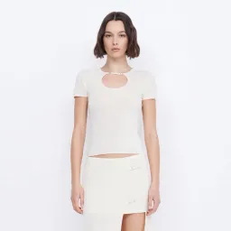 Bec & Bridge Caspian Knit Top Milk Cream Size 8 for rent on The Volte - image 1